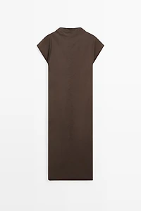 Robe drapée en popeline 100 % coton