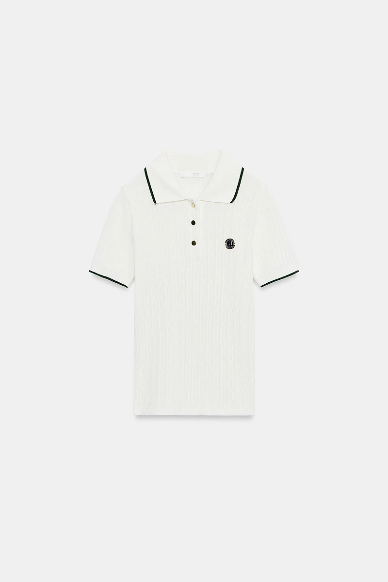CONTRAST RIBBED POLO ZA