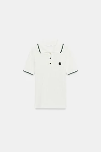 CONTRAST RIBBED POLO ZA