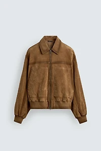 RELAXED FIT SUEDE LEATHER JACKET