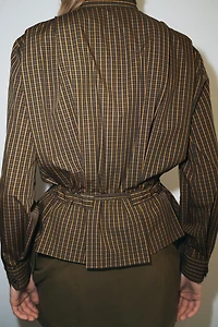 PLAID COTTON SHIRT WITH TIE ZW COLLECTION