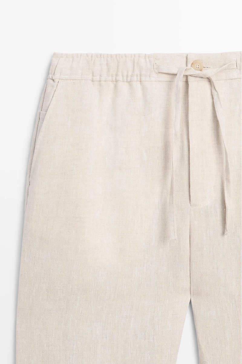 100% linen jogger fit pants