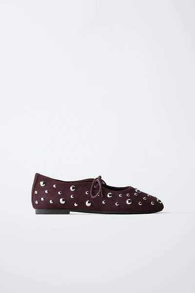 STUDDED BALLET FLATS