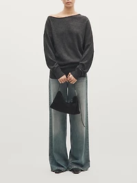 Small split suede leather bag