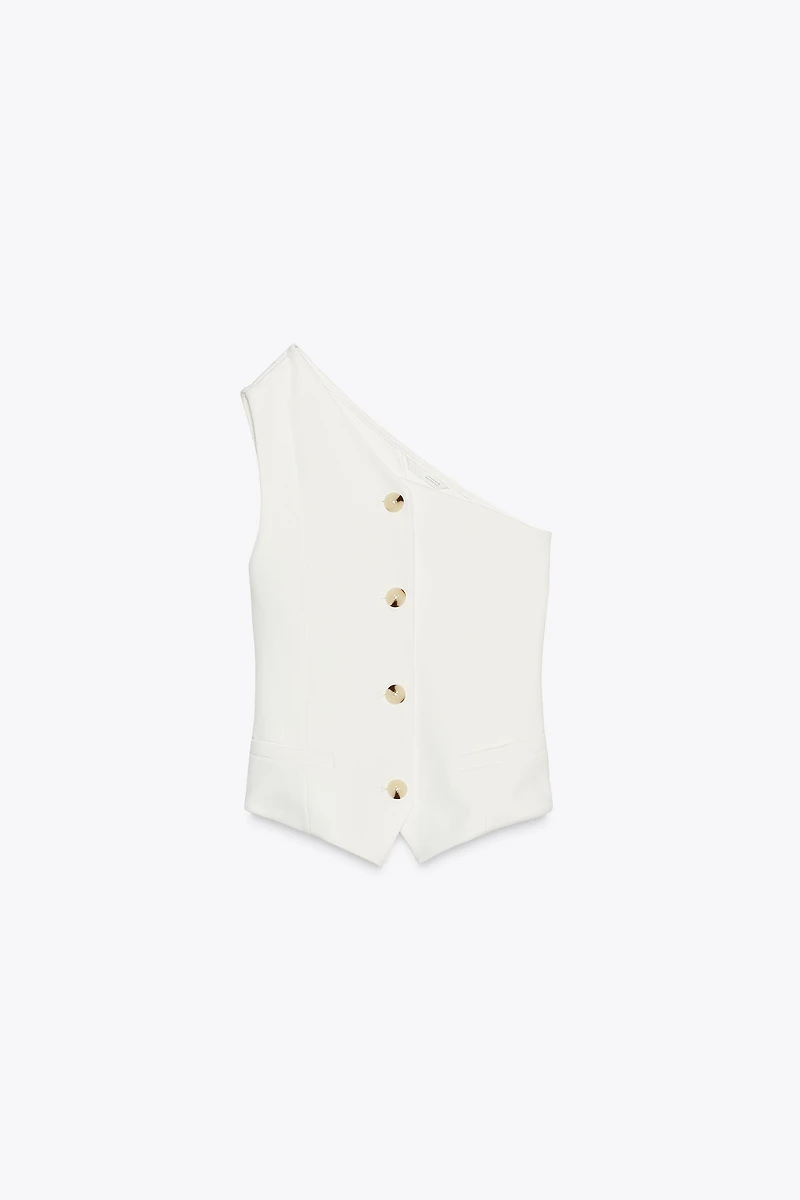 TOP GILET ASYMÉTRIQUE INTERLOCK