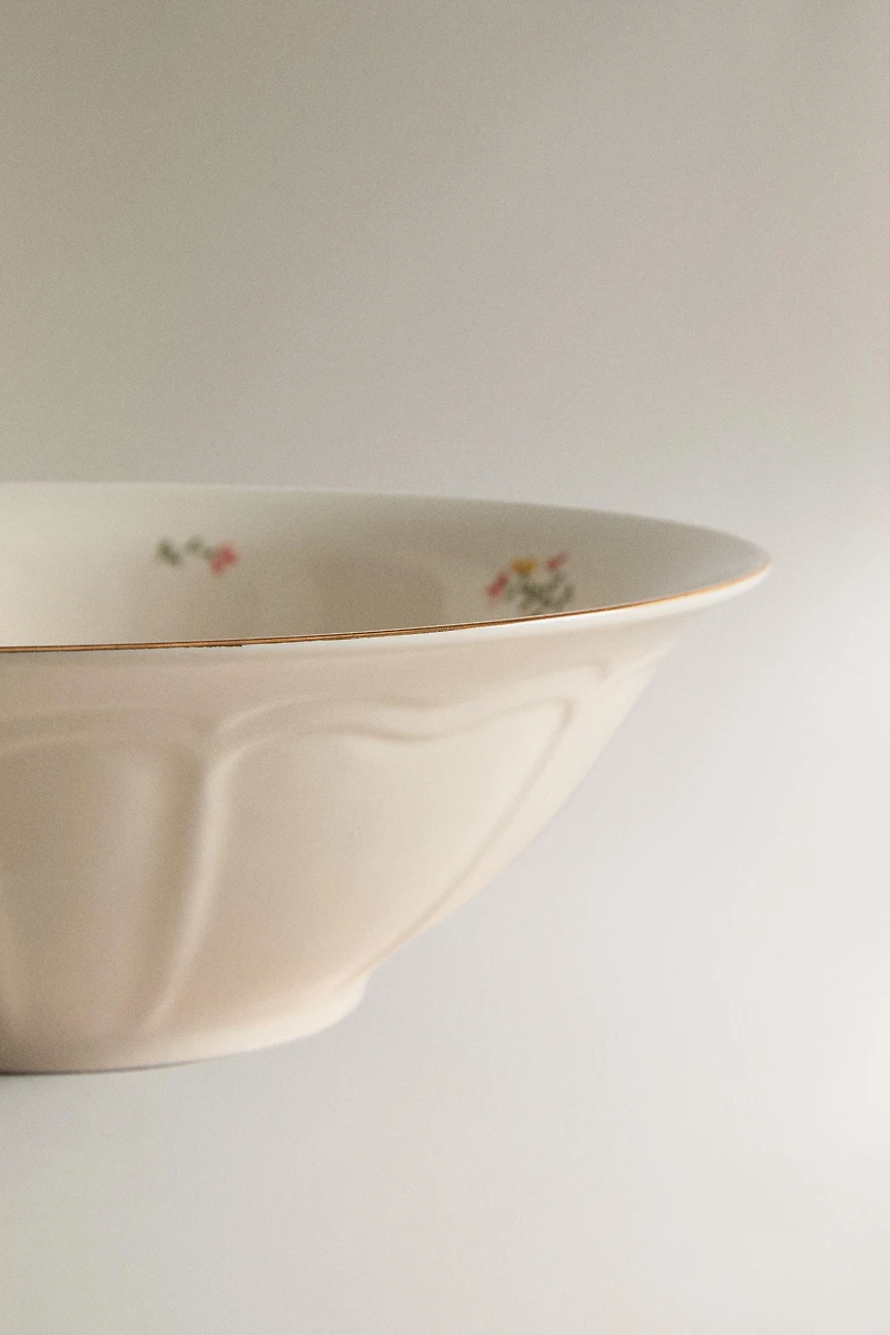 FLORAL PORCELAIN SALAD BOWL