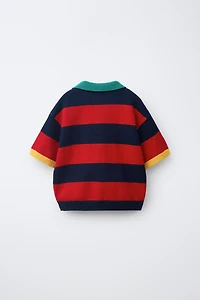 STRIPED KNIT POLO