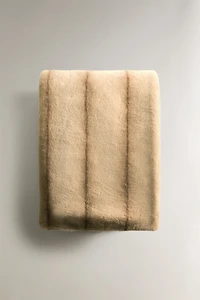 STRIPED FAUX FUR BLANKET