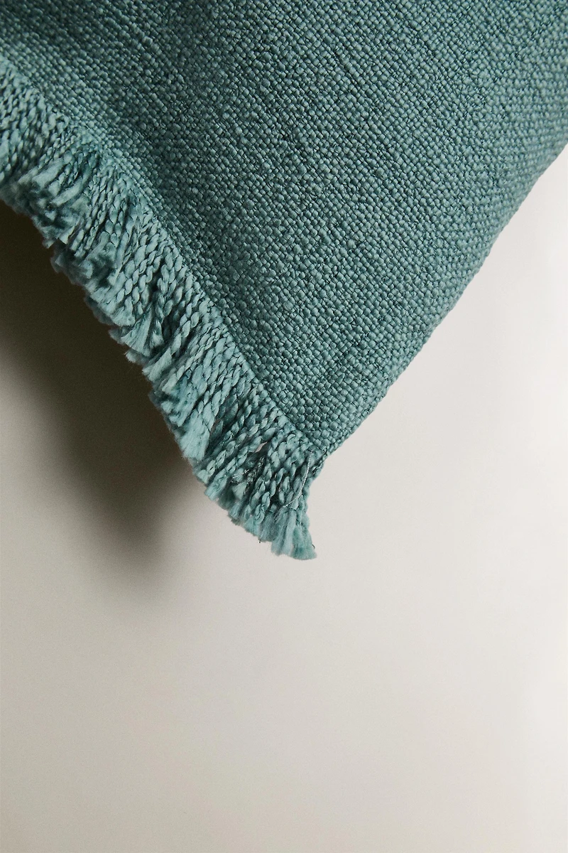 FRINGED THROW PILLOW COVER