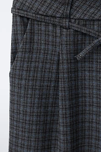 PLAID DRAWSTRING PANTS