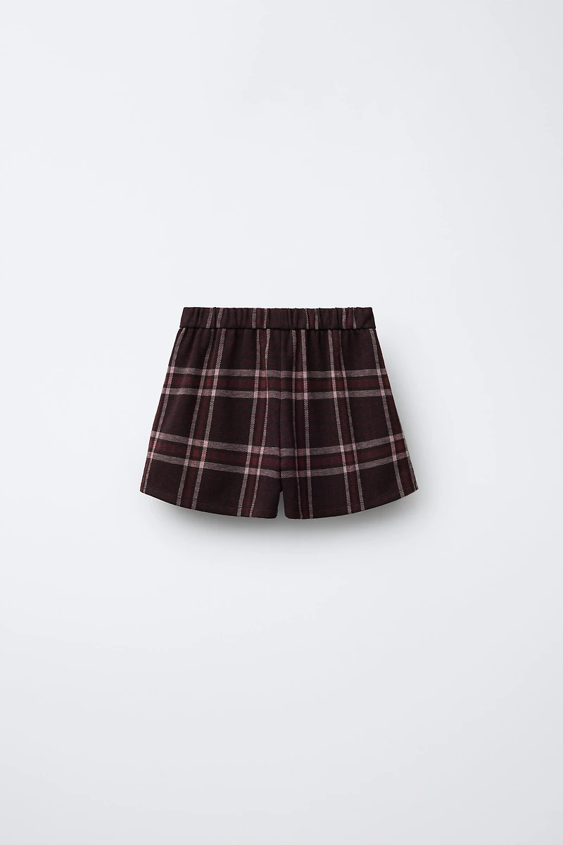 PLAID BOX PLEAT SKORT