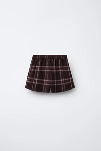 PLAID BOX PLEAT SKORT