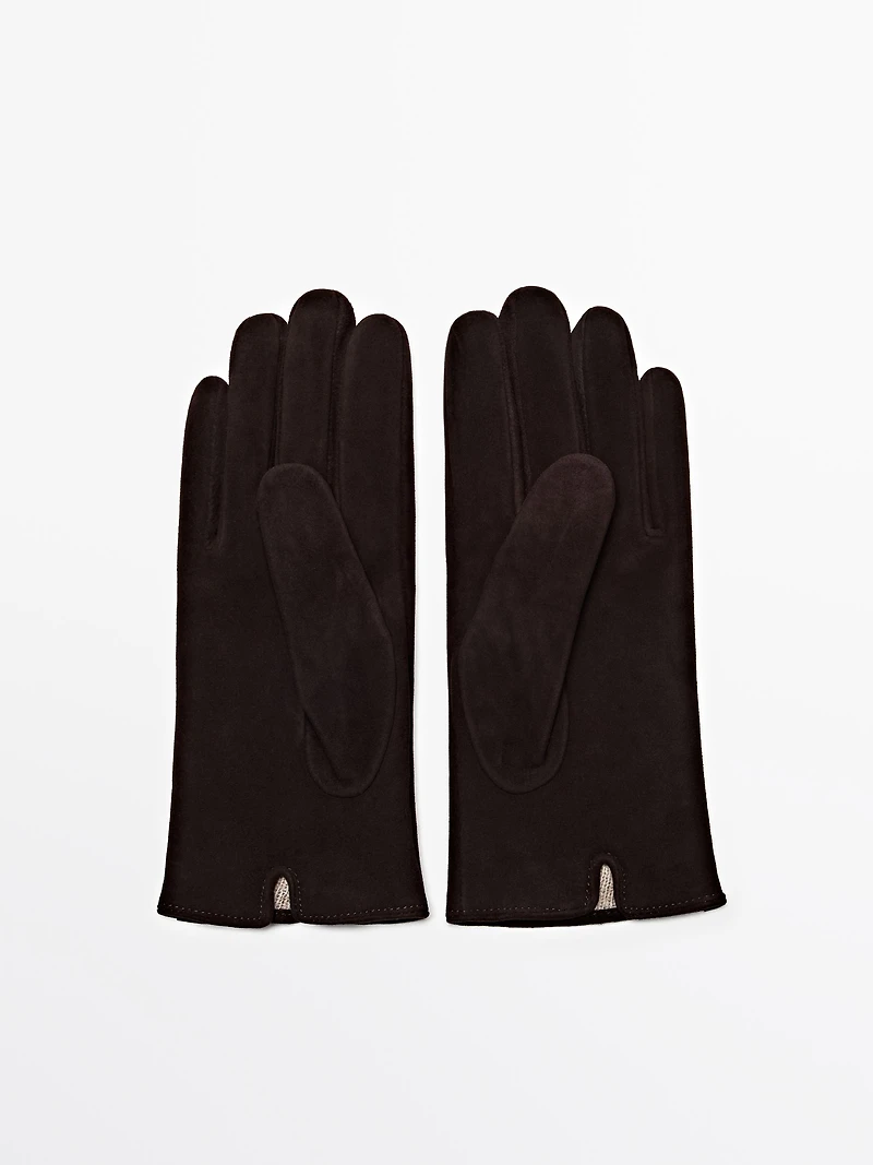 Suede leather gloves