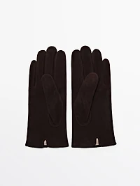 Suede leather gloves