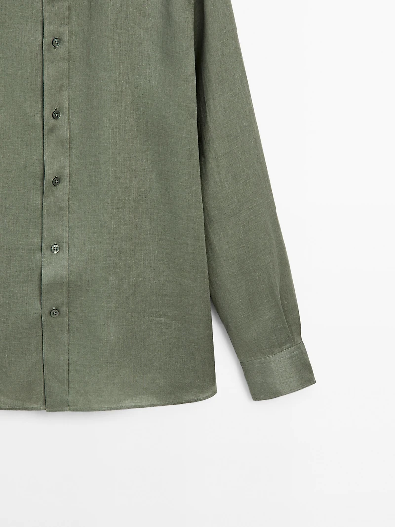 100% linen slim fit shirt