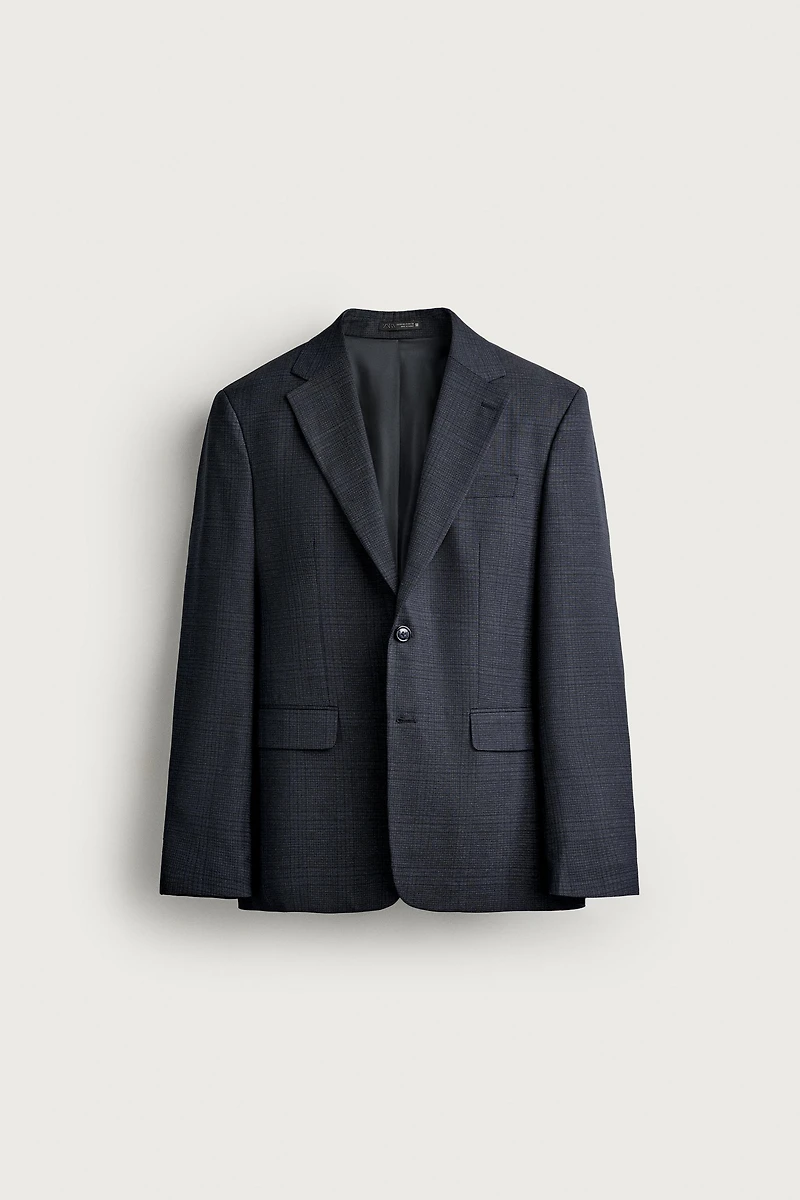CHECKED REGULAR FIT SUIT BLAZER