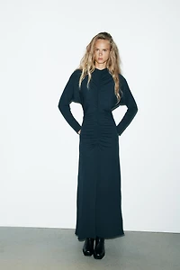 CREPE SHOULDER PAD DRESS
