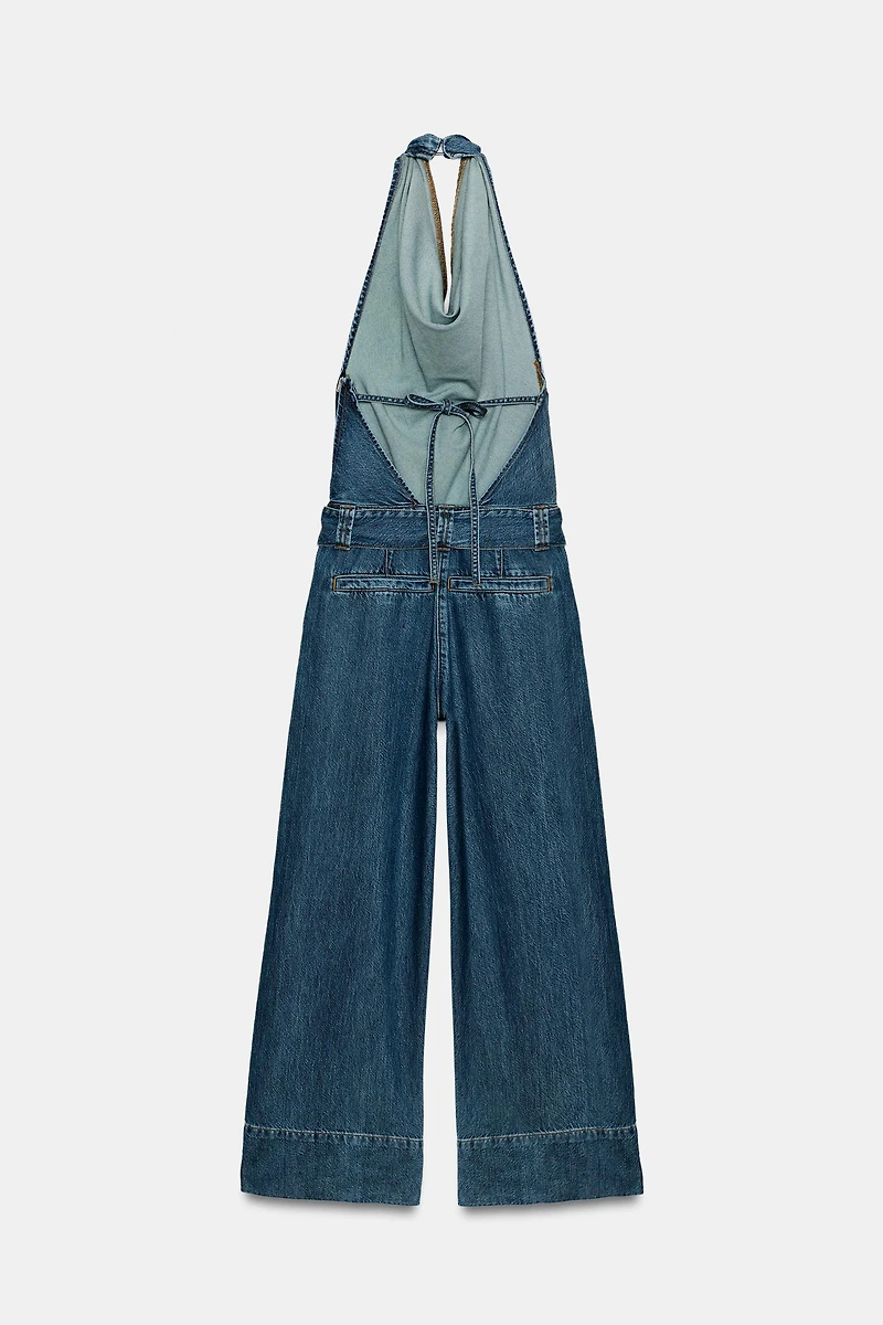 COMBINAISON DENIM HALTER Z1975 AVEC CEINTURE
