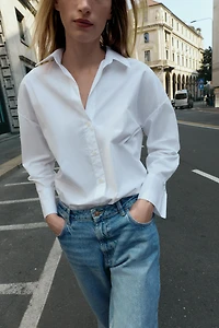 POPLIN BUTTON SHIRT