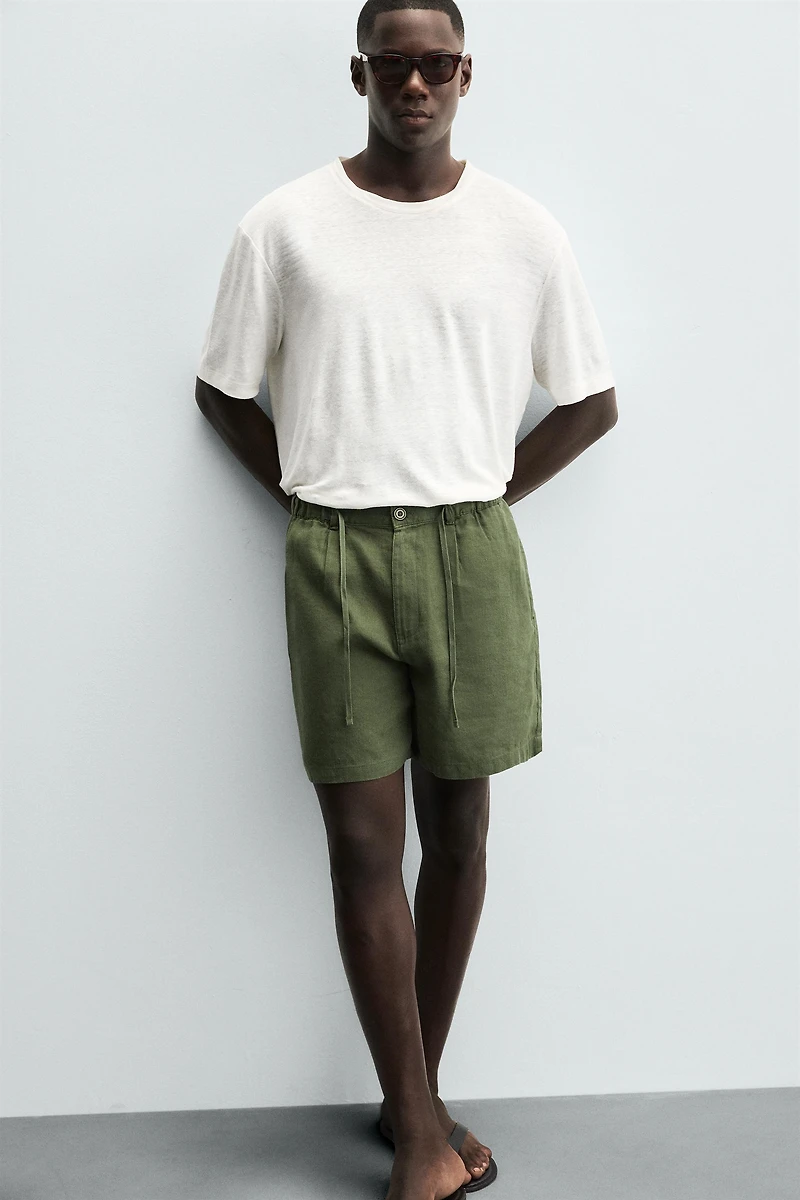 LINEN BLEND SHORTS