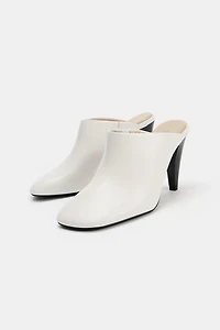 LEATHER HEELED MULES