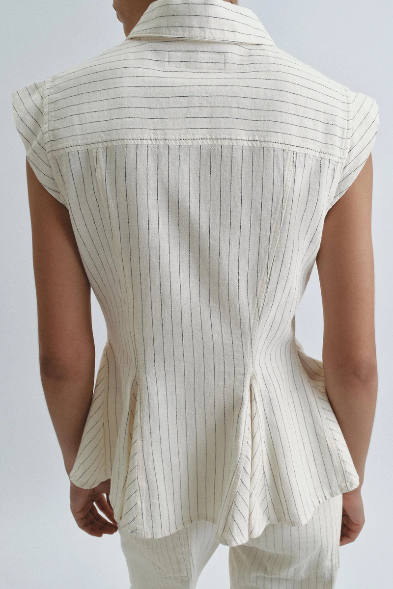 CHEMISE PEPLUM À RAYURES ZW COLLECTION