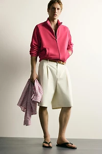 RELAXED FIT ZIP-UP SWEATSHIRT
