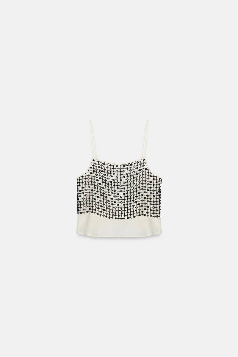 TOP PAILLETTES FIL MÉTALLISÉ