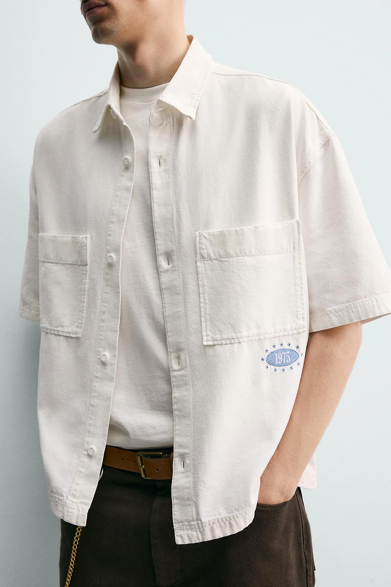 WASHED PRINT RELAXED FIT SHIRT