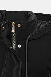 WINDPROOF RUBBERIZED FABRIC MIDI ANORAK
