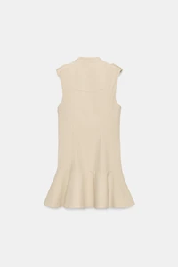 BUTTONED RUFFLE MINI DRESS