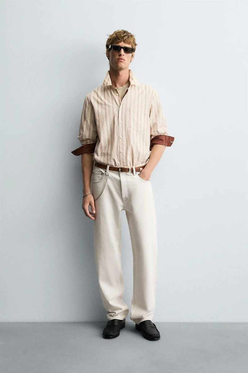CHEMISE STRUCTURE RAYURES