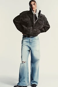 TRF MID-RISE RIPPED BAGGY JEANS