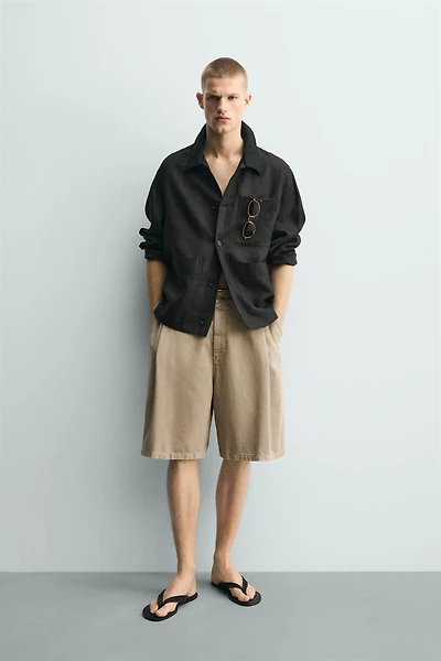 RELAXED FIT PLEATED SHORTS