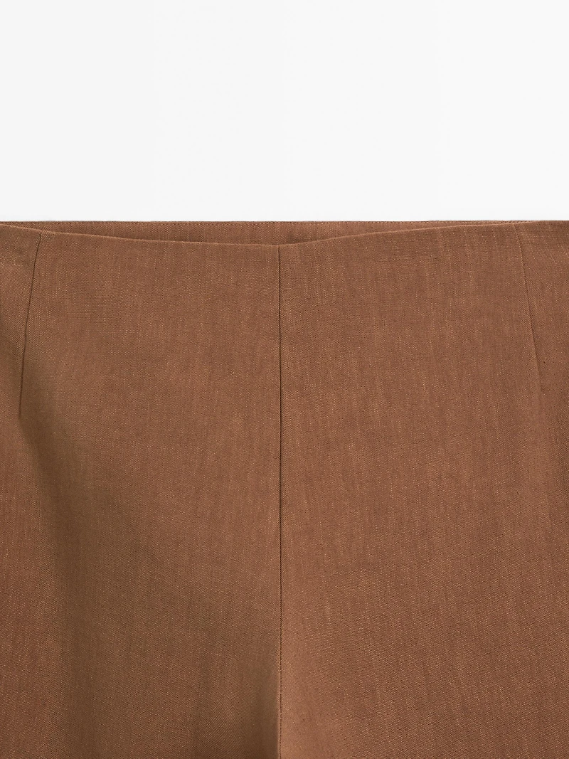 Pantalon large lin