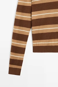 Striped polo sweater