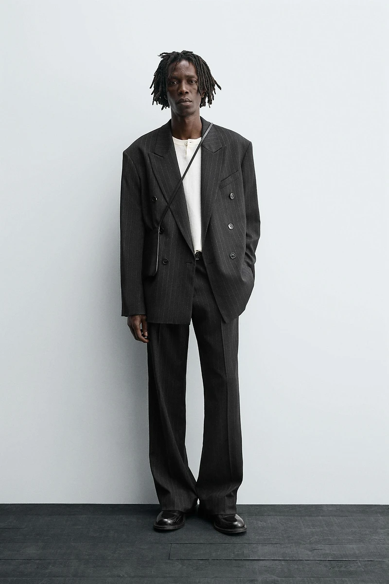 STRIPED SUIT PANTS