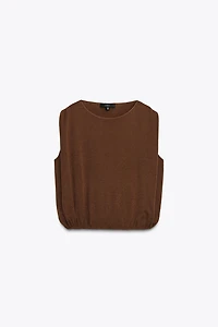 TOP EN MAILLE BAS ÉLASTIQUE