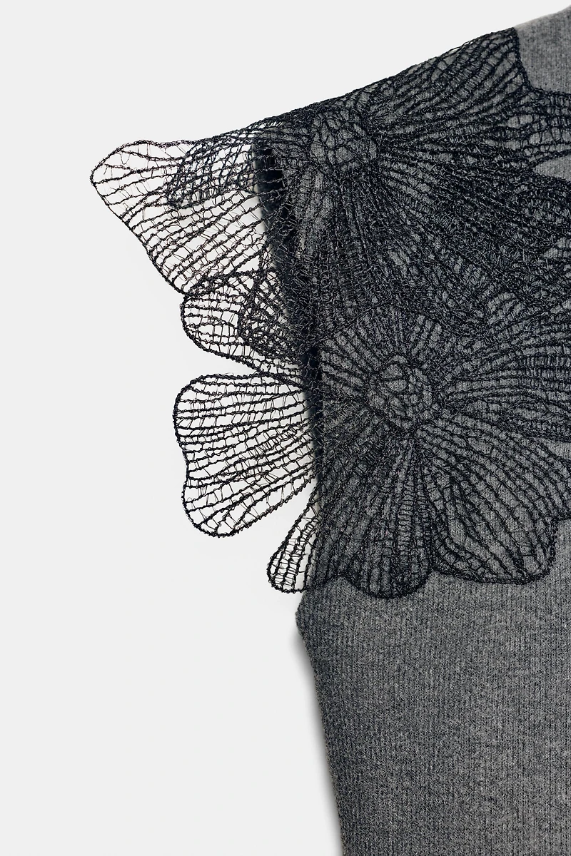 FLORAL RIBBED TOP