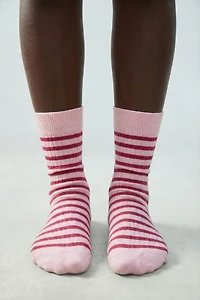 LOT DE DEUX PAIRES CHAUSSETTES MONTANTES À RAYURES