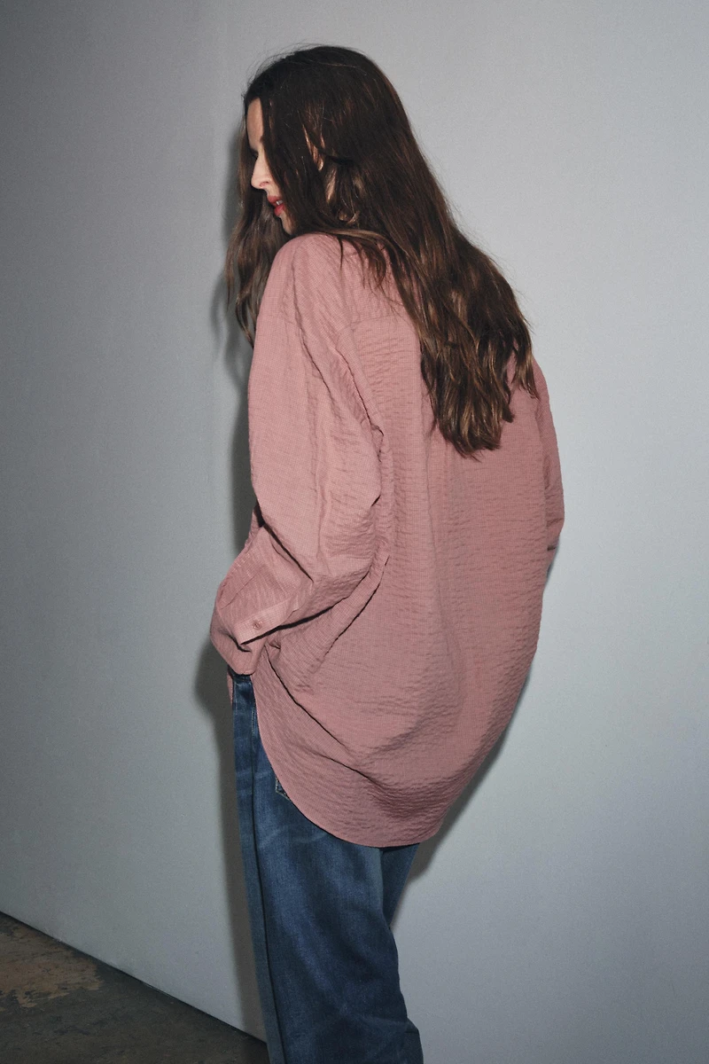 ZW COLLECTION TEXTURED OVERSIZED SHIRT