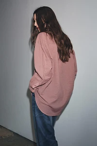 ZW COLLECTION TEXTURED OVERSIZED SHIRT