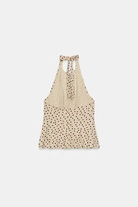 POLKA DOT BALLOON TOP WITH LINEN