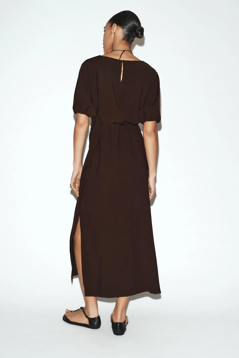 ROBE MI-LONGUE FLUIDE PLIS
