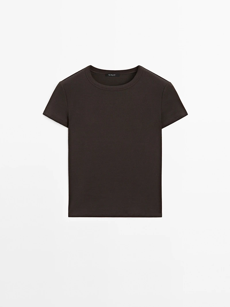 Ribbed heavy weight short sleeve T-shirt