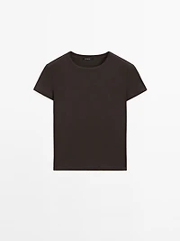 Ribbed heavy weight short sleeve T-shirt