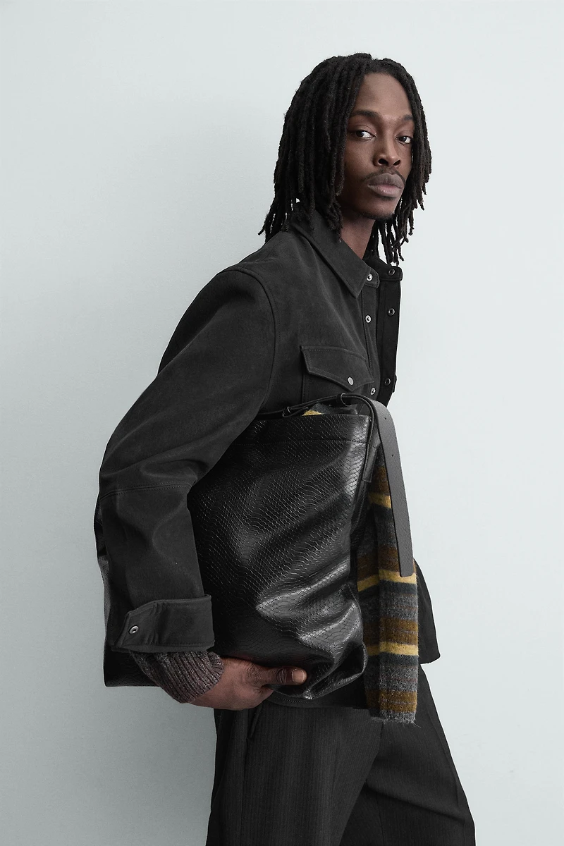 SAC SHOPPER EFFET CROCODILE