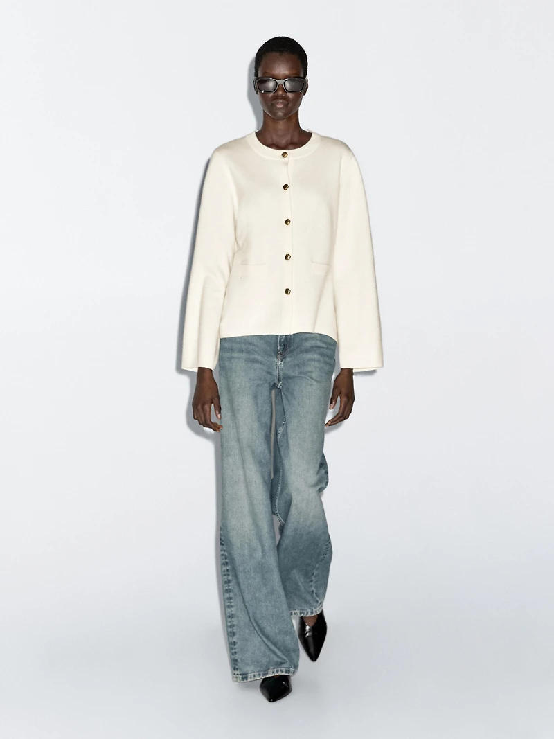 100% wool knit cardigan