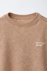 T-SHIRT EN COTON ET LIN AVEC INSCRIPTION