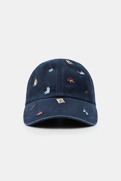 CASQUETTE EN SERGÉ BRODÉE